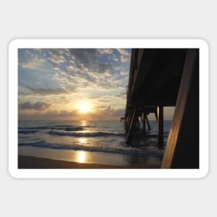 Sunrise at Deerfield Beach Pier Sticker